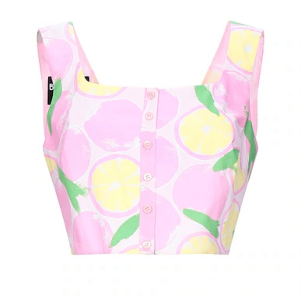 Moschino Boutique Pink Lemon Crop Top